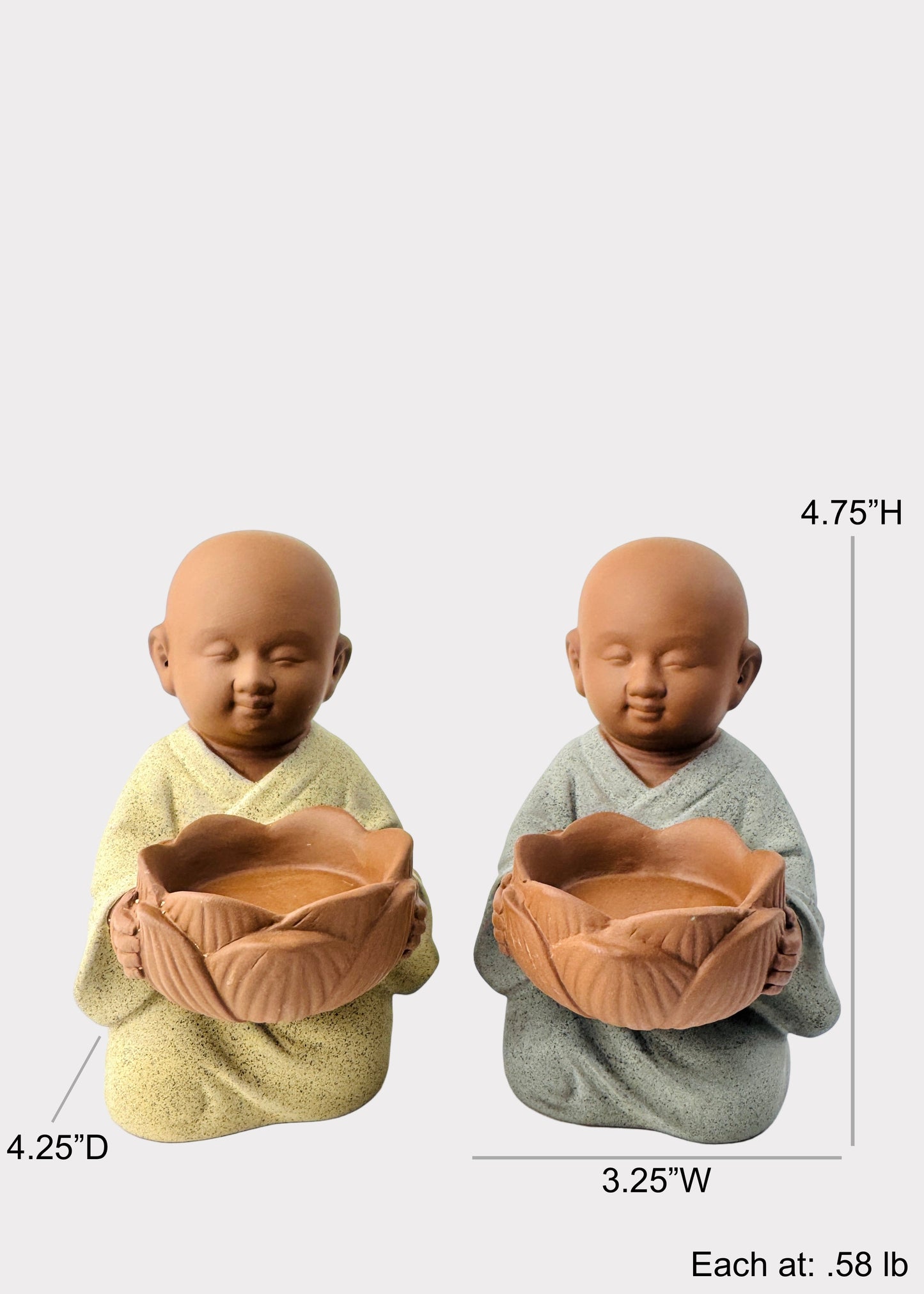 Prayer Monk Cone Incense Burner - Ceramic