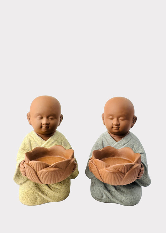 Prayer Monk Cone Incense Burner - Ceramic