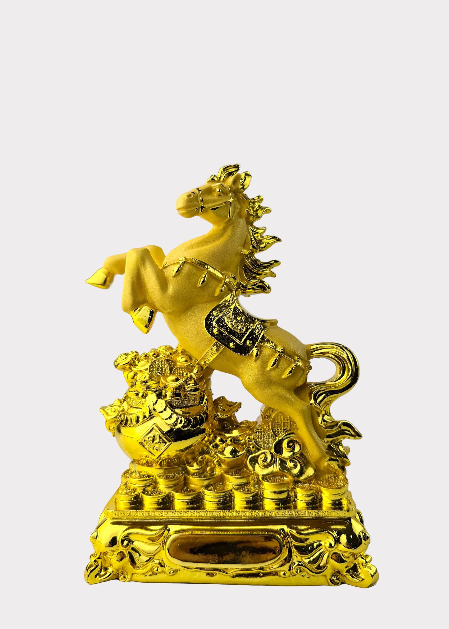 Gold Jumping Horse Wealth Statue - Feng Shui Prosperity Decor