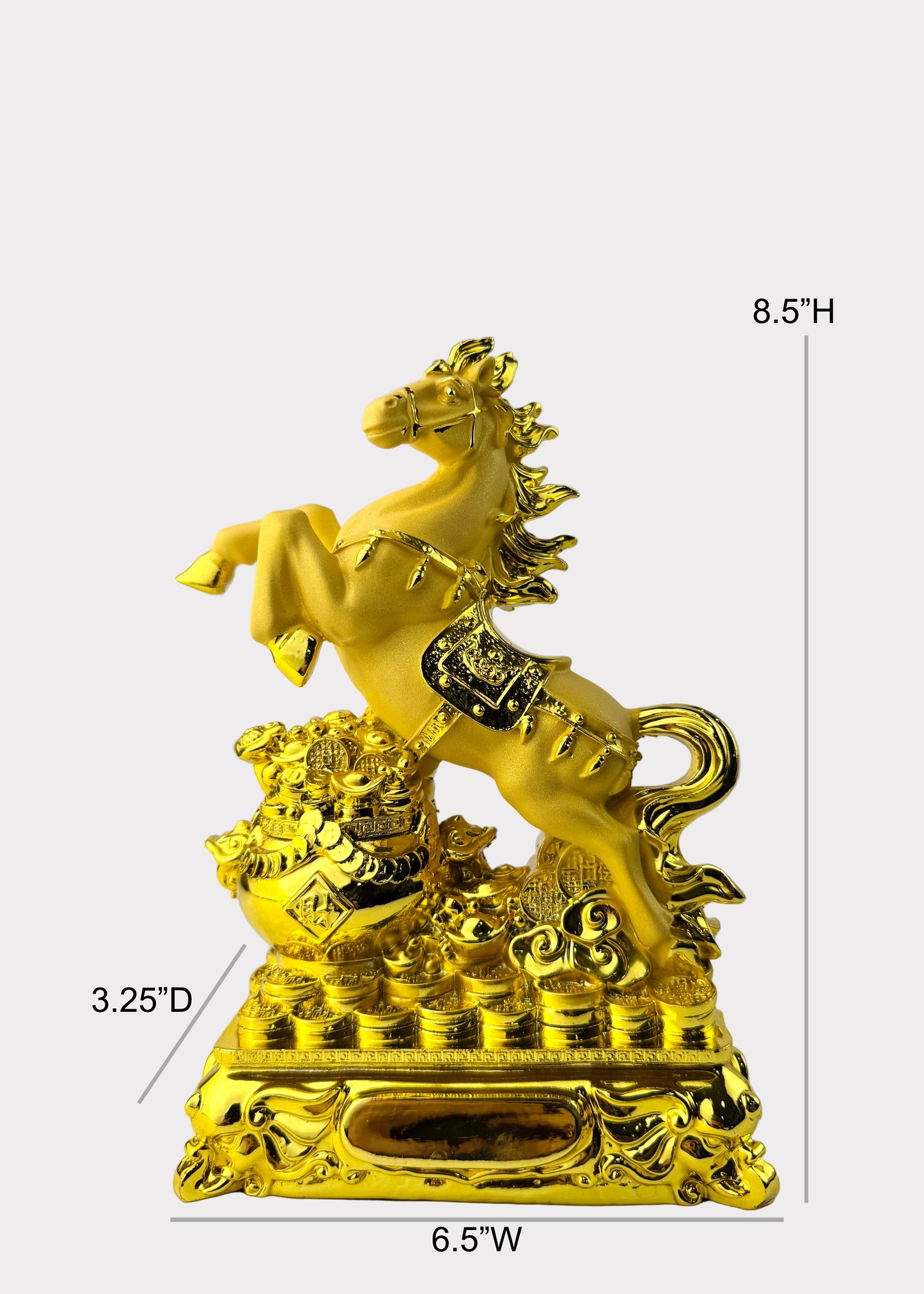Gold Jumping Horse Wealth Statue - Feng Shui Prosperity Decor