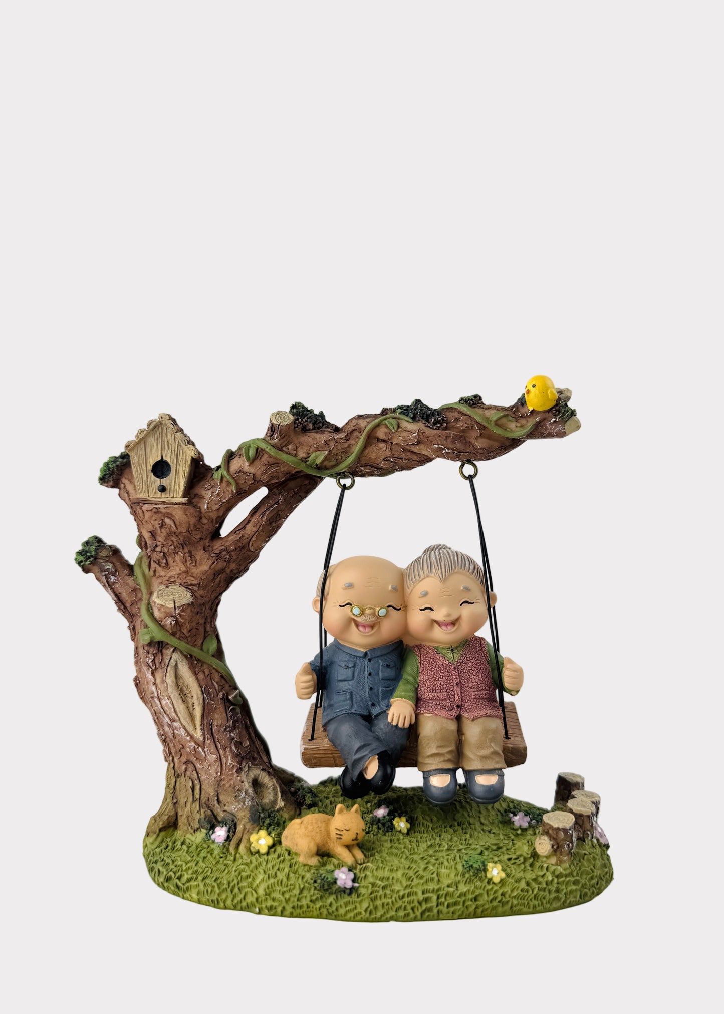 Grandparents on Garden Swing Figurine