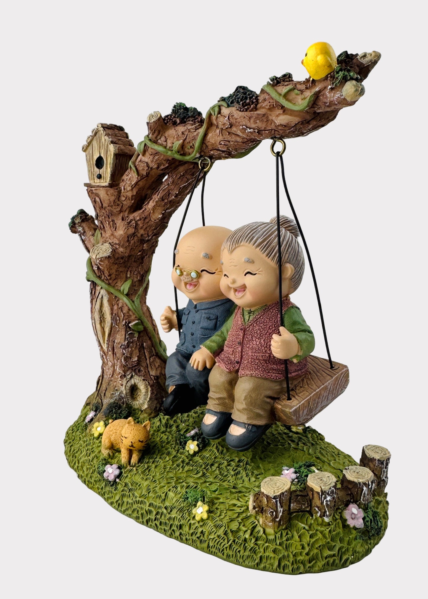 Grandparents on Garden Swing Figurine