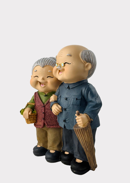 Grandparents on Market Day Stroll Figurine