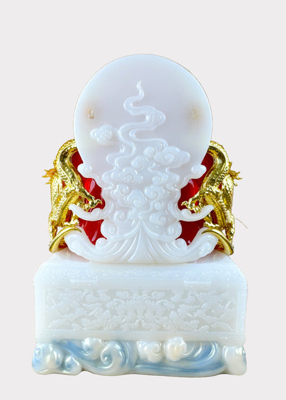 Prosperity Cai Shen - Dragon Throne Statue - Red