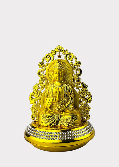 Double Dragon Guan Yin - Essential Oil Diffuser - Double Sided - Gold Tone