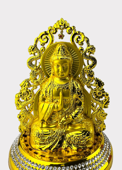 Double Dragon Guan Yin - Essential Oil Diffuser - Double Sided - Gold Tone