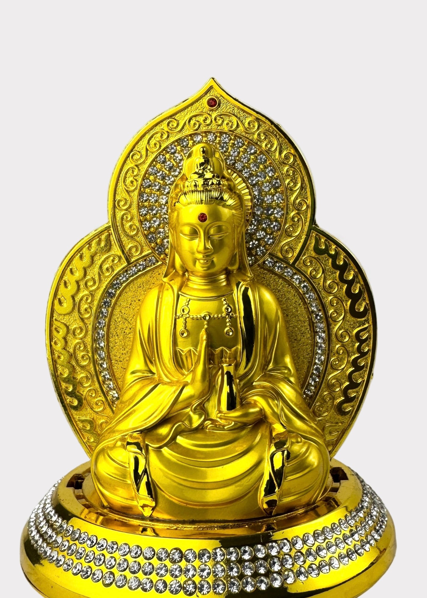 Mandorla Guan Yin - Essential Oil Diffuser - Double Sided - Gold Tone