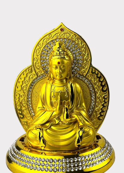 Mandorla Guan Yin - Essential Oil Diffuser - Double Sided - Gold Tone