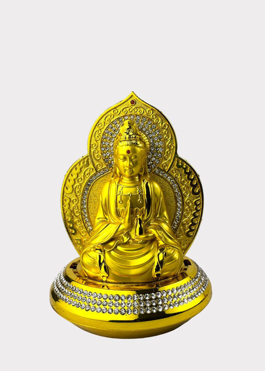Mandorla Guan Yin - Essential Oil Diffuser - Double Sided - Gold Tone