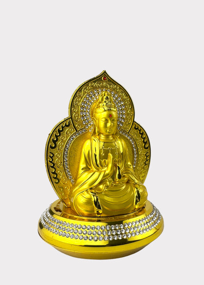 Mandorla Guan Yin - Essential Oil Diffuser - Double Sided - Gold Tone