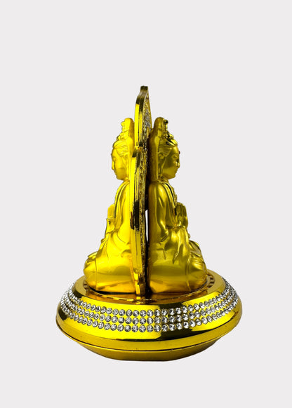 Mandorla Guan Yin - Essential Oil Diffuser - Double Sided - Gold Tone