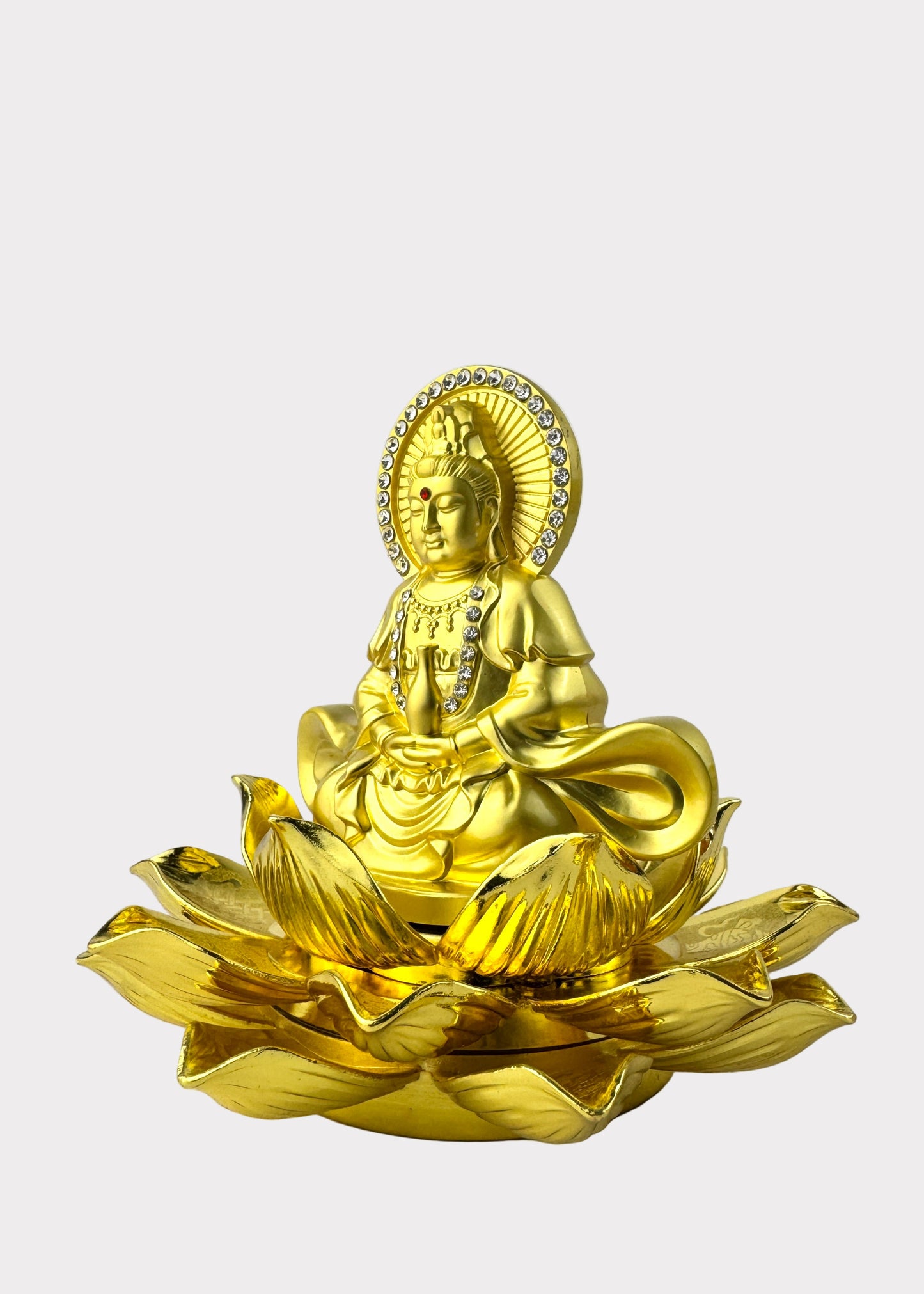 Guan Yin Lotus Base - Essential Oil Diffuser - Double Sided - Gold Tone