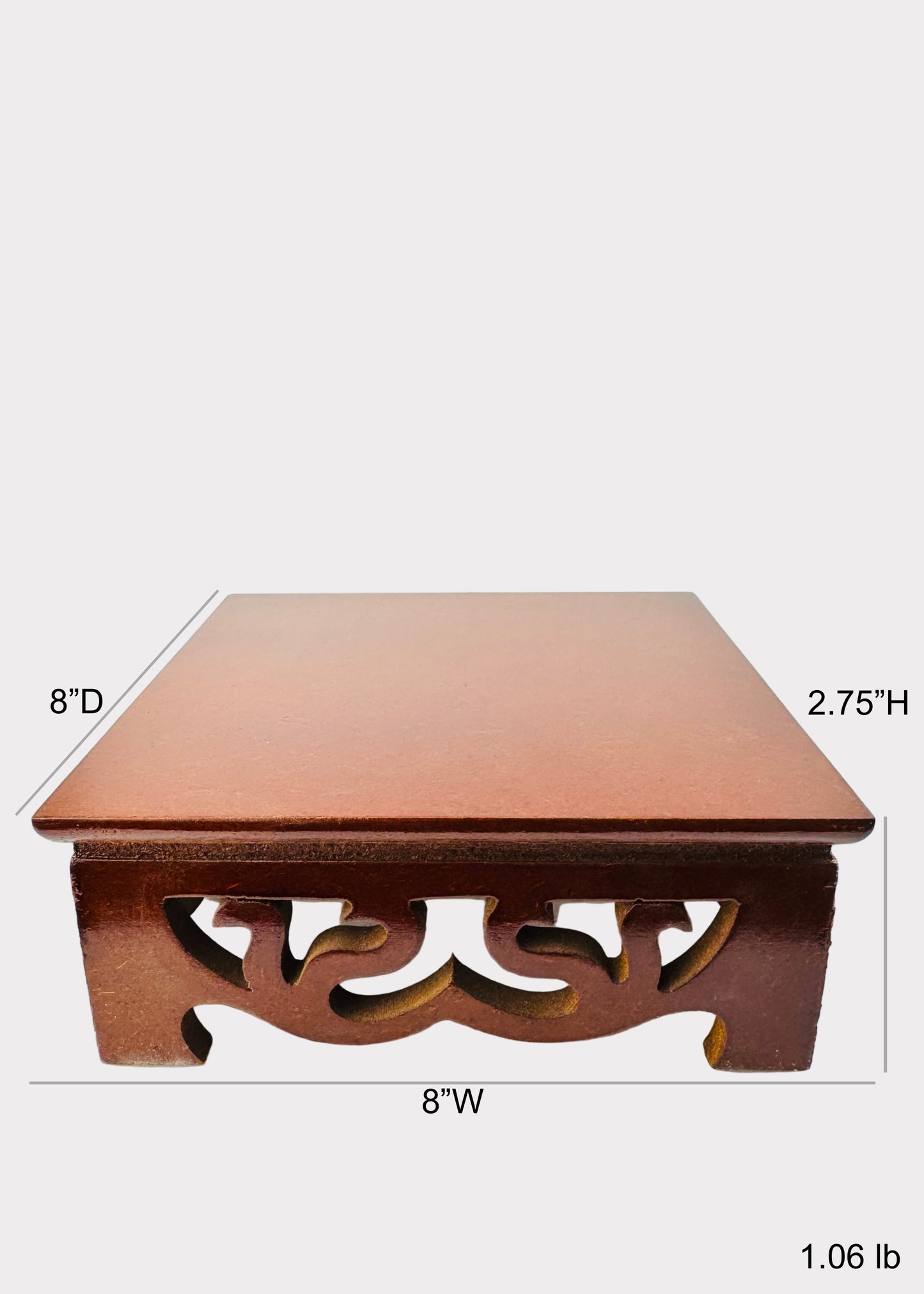 Square Carved Wooden Altar Stand – Cloud Scroll