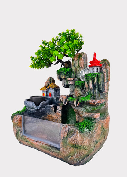 Clear Water Tank Mountain Village Tabletop Fountain