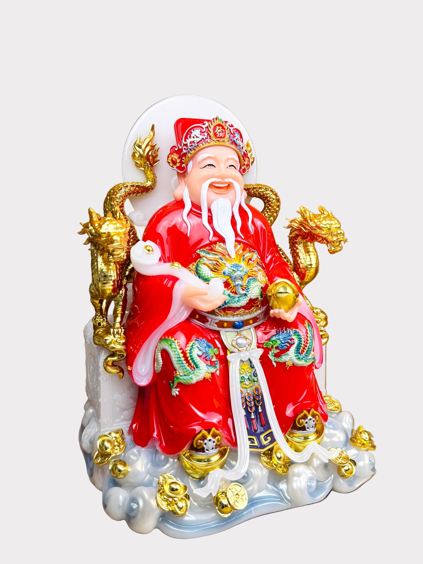 Earth and Prosperity God - Dragon Throne - Red
