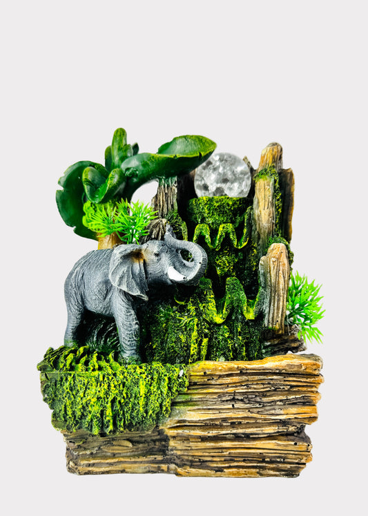 Elephant Crystal Ball Waterfall Fountain