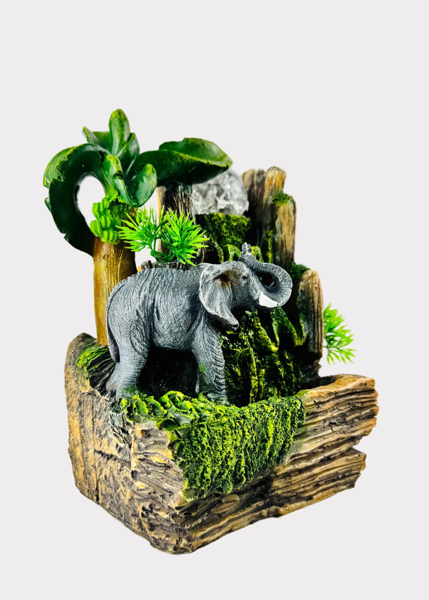 Elephant Crystal Ball Waterfall Fountain