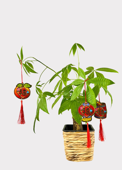 Paper Lunar New Year Ornament Charms - Pop-Out Layered Red & Gold Tassels - 5 Designs