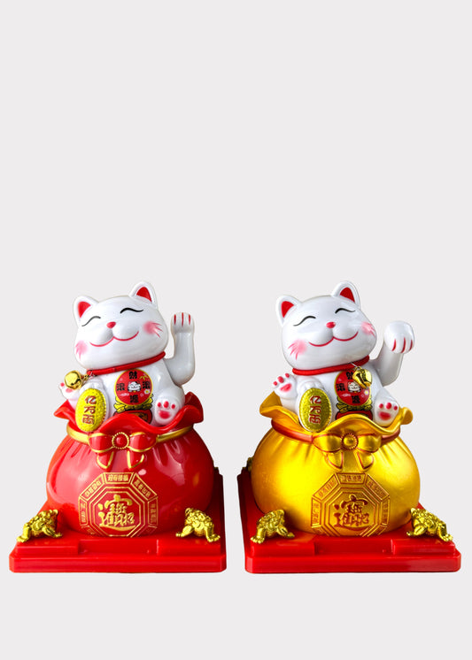 Solar Powered Money Cat – Wealth Bag – 2 Colors