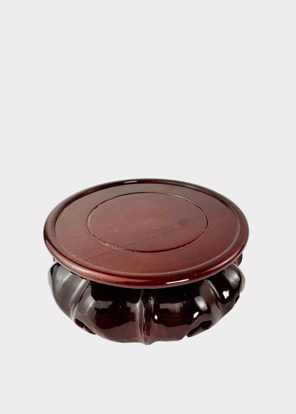 Lotus Carved Wooden Stand – Circular Base