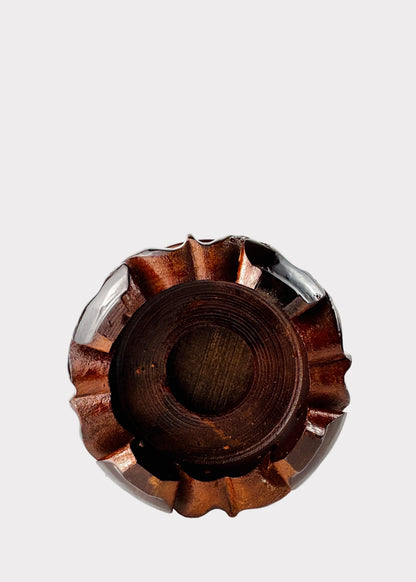 Lotus Carved Wooden Stand – Circular Base