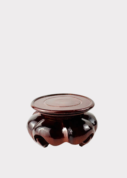 Lotus Carved Wooden Stand – Circular Base