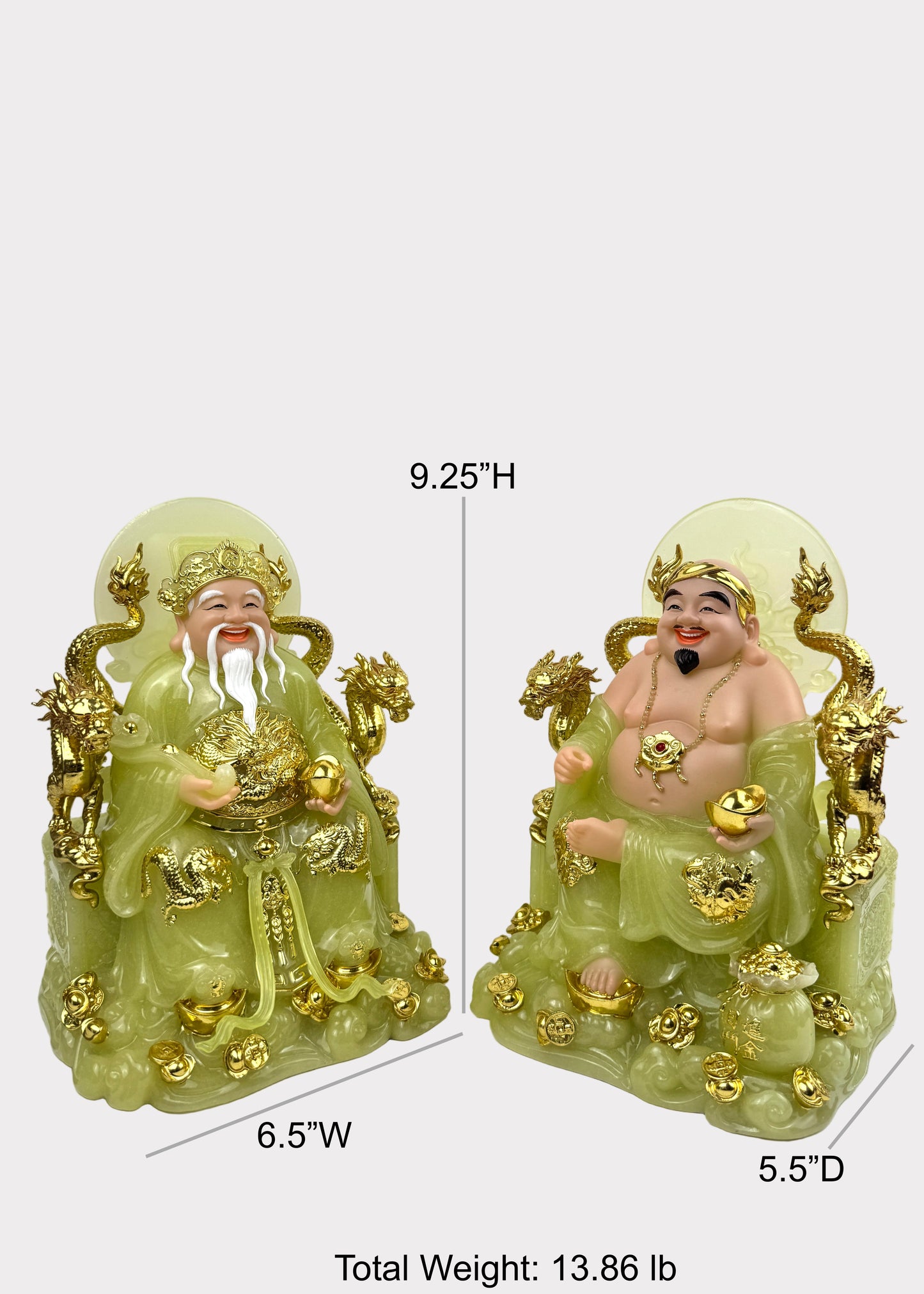 Earth and Prosperity God - Dragon Throne - Jade