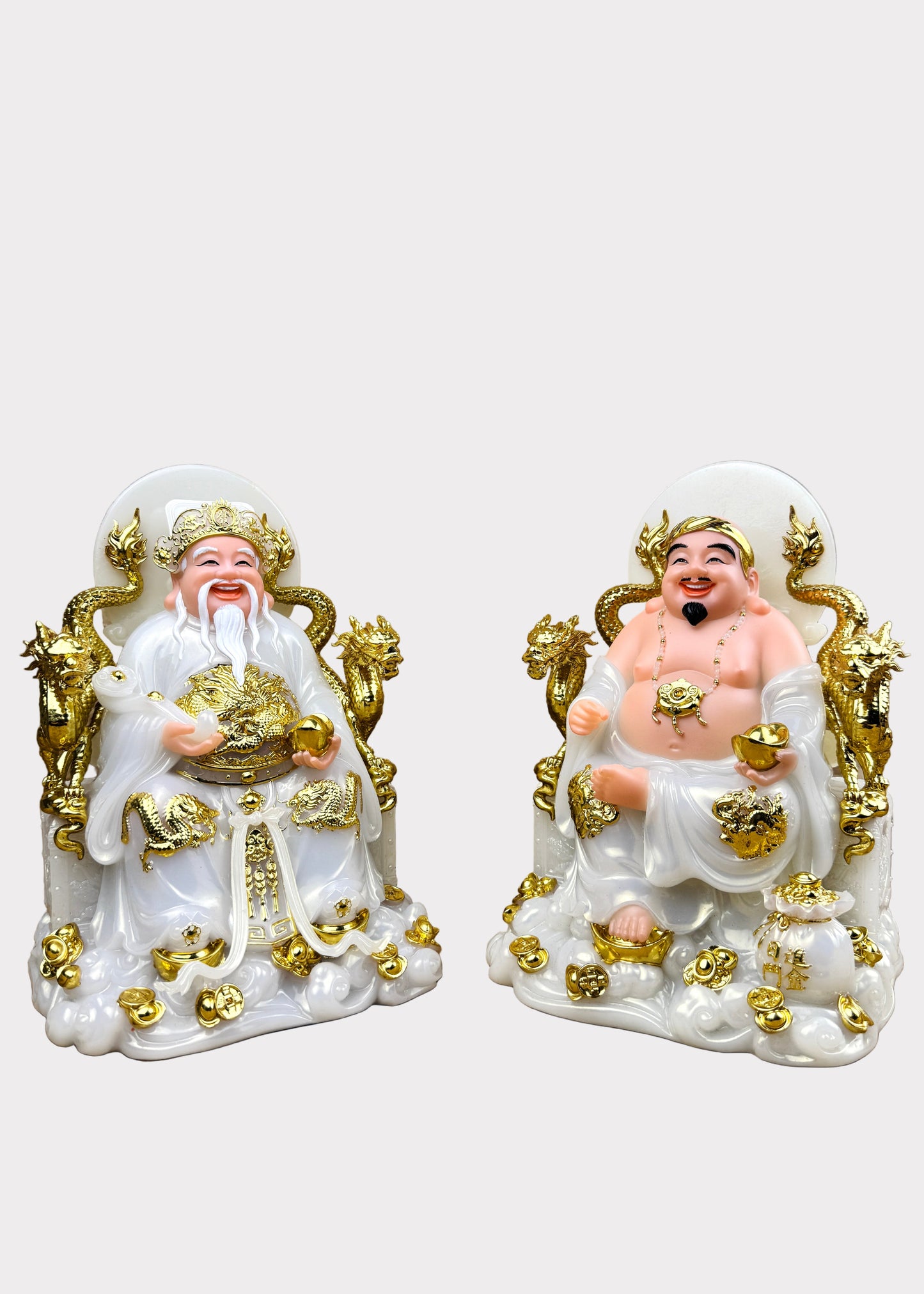 Earth and Prosperity God - Dragon Throne - Pearl White