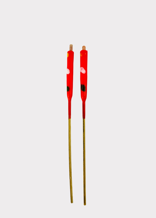 Asian Bamboo Stick Candles – Pack of 10 – Red Ritual Set