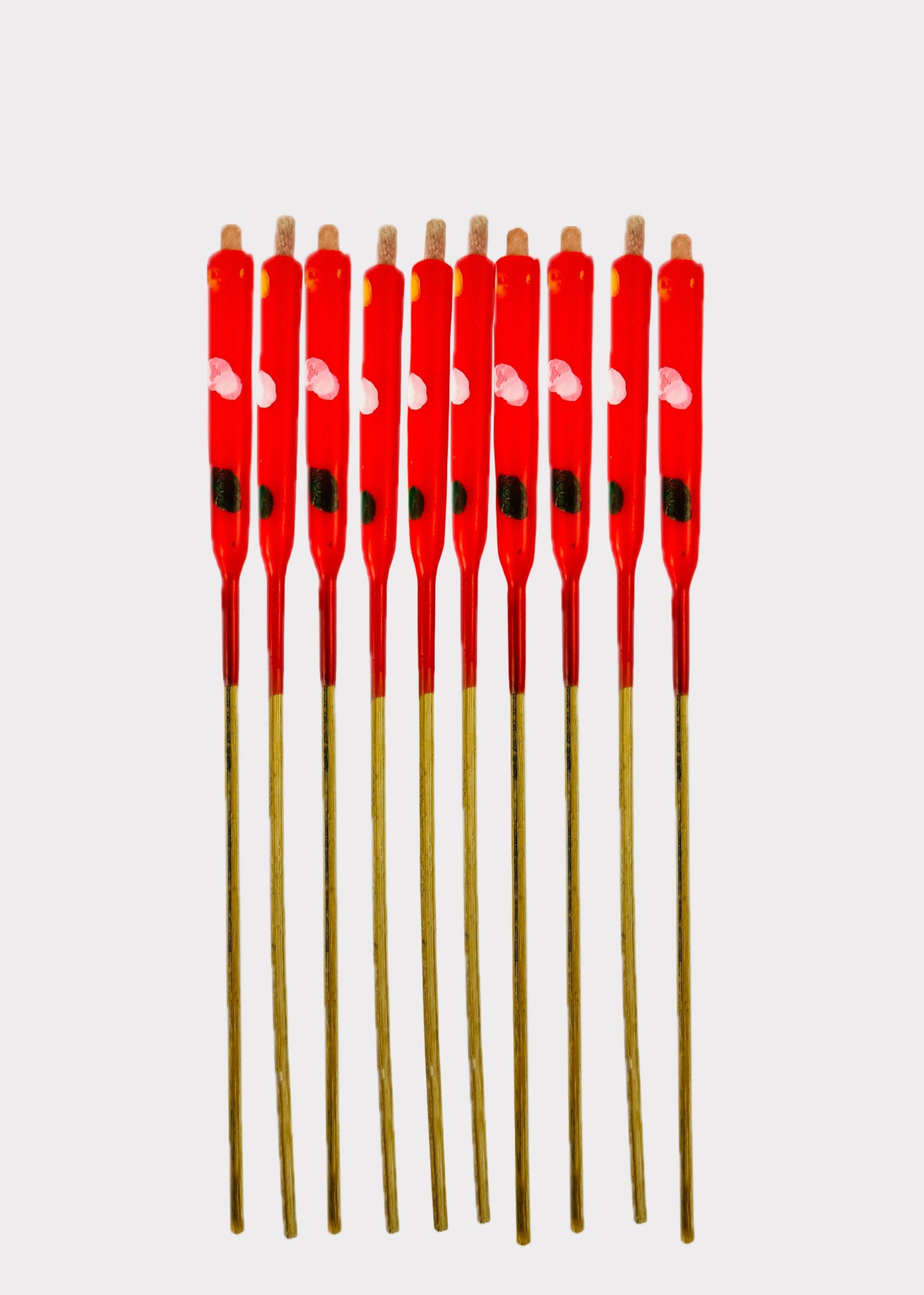Asian Bamboo Stick Candles – Pack of 10 – Red Ritual Set