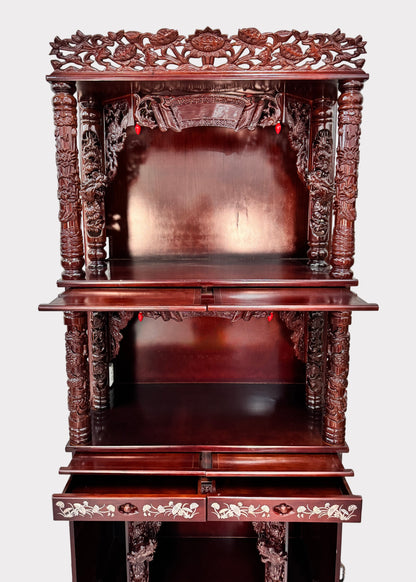 42" Dragon Altar with Mother of Pearl Inlay – Extendable Boards