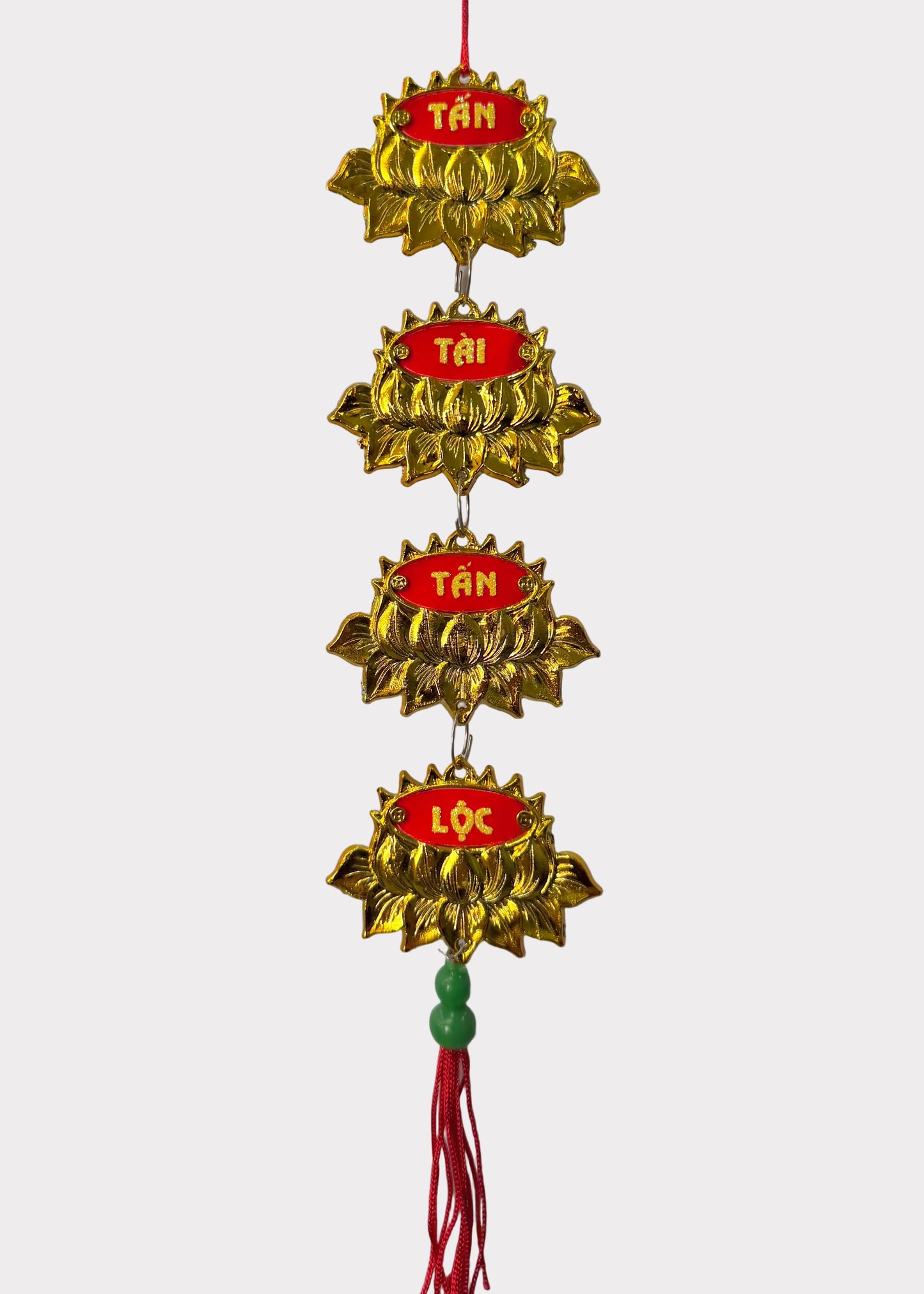 Double-Sided Lucky Lotus Charm - Phúc Blessing Plant & Flower Hanging Decor (5 Count)