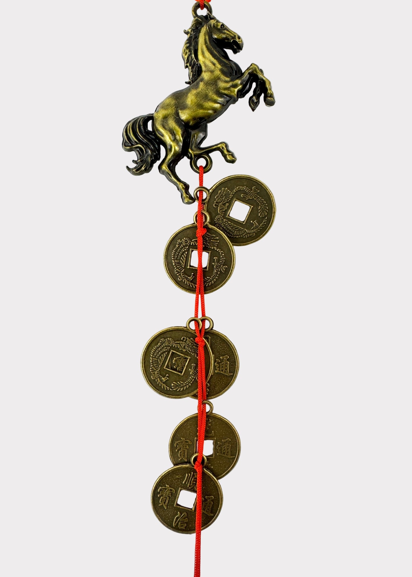 Bronze Horse Feng Shui Coin Tassel – Luck and Career Success Charm