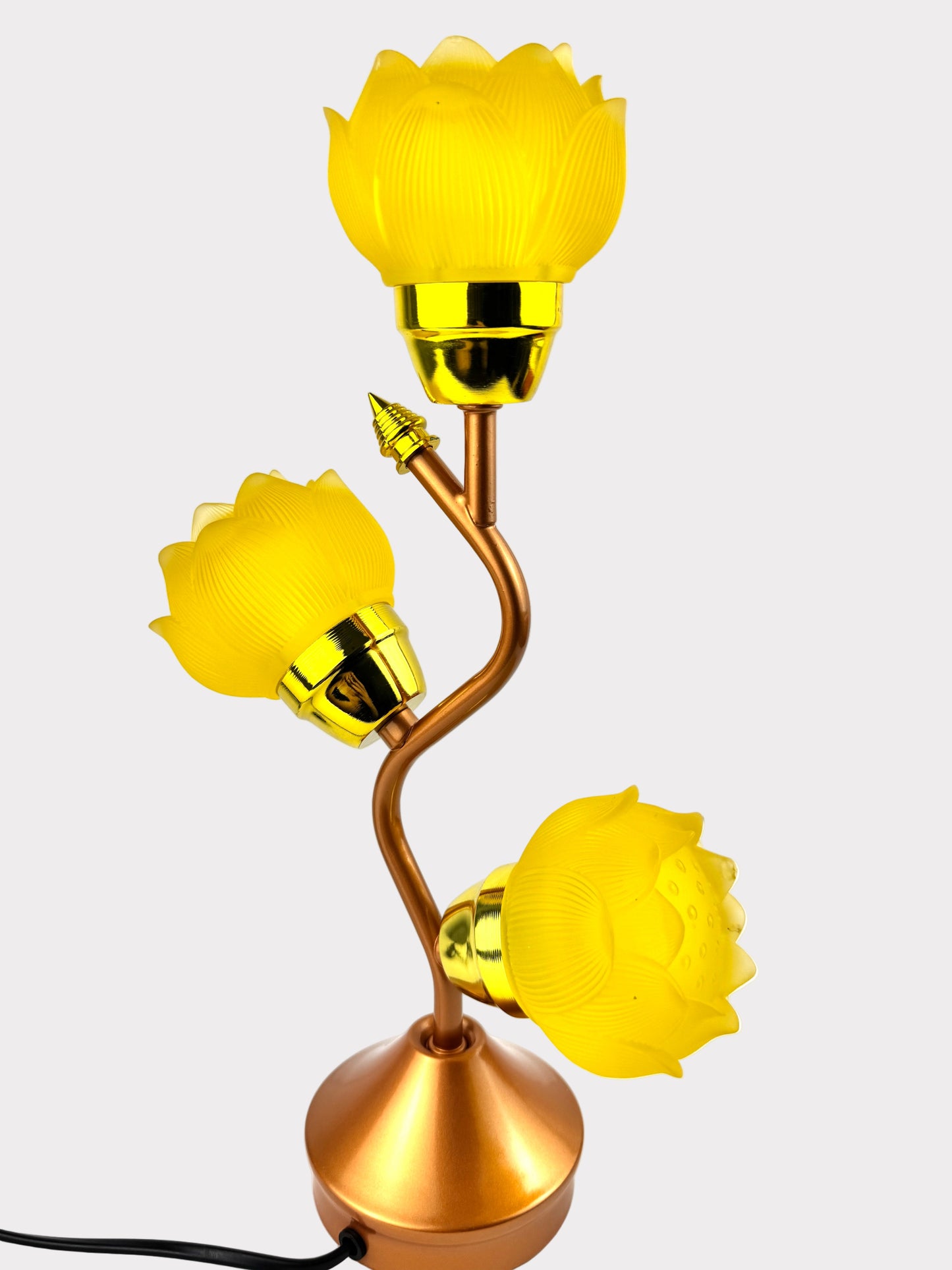 Lotus LED Lamp – 3 Yellow Flower Design – Adjustable Color & Glow Speed