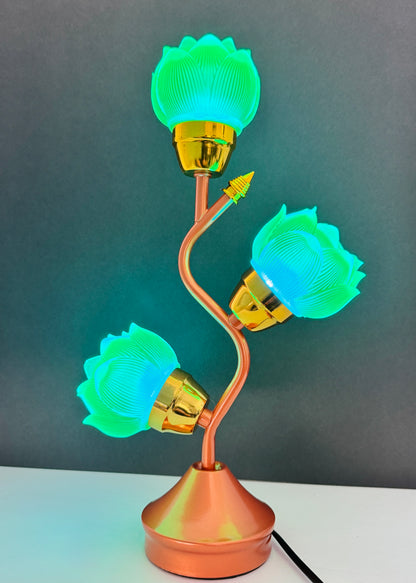 Lotus LED Lamp – 3 Yellow Flower Design – Adjustable Color & Glow Speed