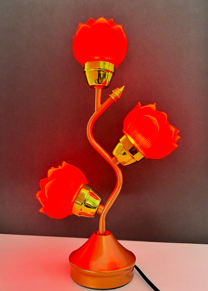 Lotus LED Lamp – 3 Yellow Flower Design – Adjustable Color & Glow Speed