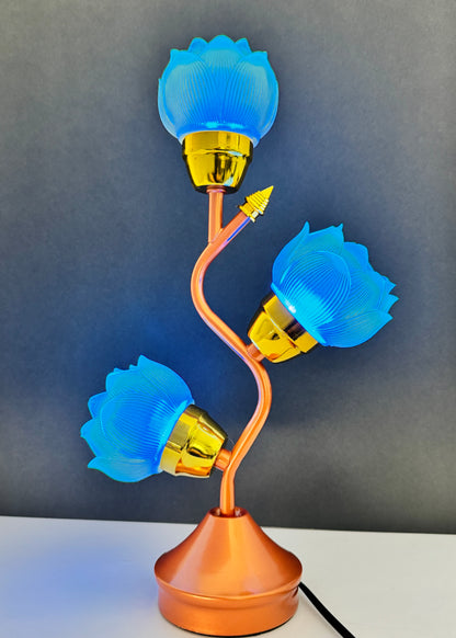 Lotus LED Lamp – 3 Yellow Flower Design – Adjustable Color & Glow Speed
