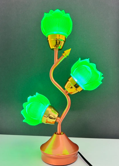 Lotus LED Lamp – 3 Yellow Flower Design – Adjustable Color & Glow Speed