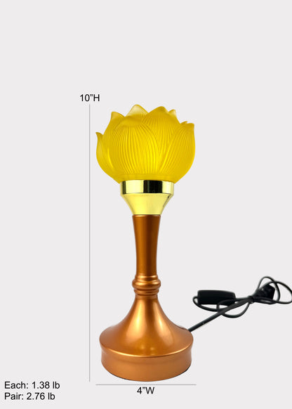 Lotus LED Lamp Pair – Yellow Flower – Multi-Color Glow