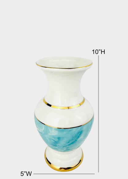 Blue Marble Band - Altar Vase - Ceramic