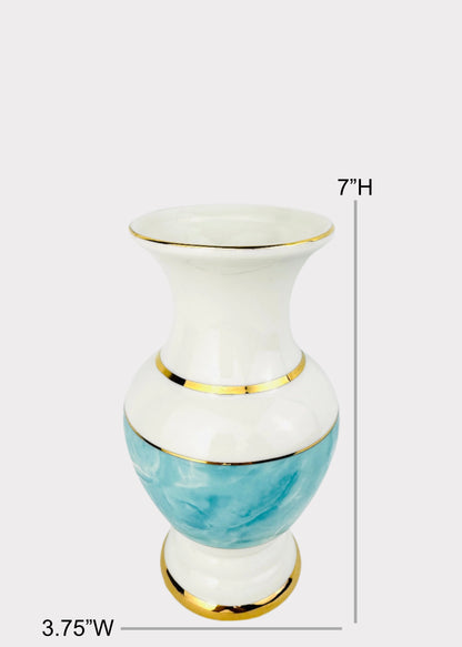 Blue Marble Band - Altar Vase - Ceramic