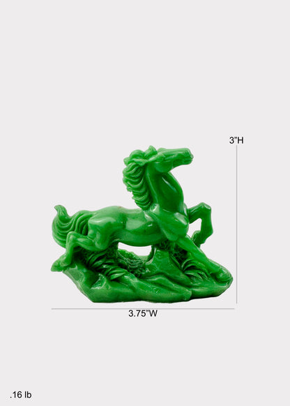 Green Galloping Horse Figurine Set – 8-Piece Decorative Collection