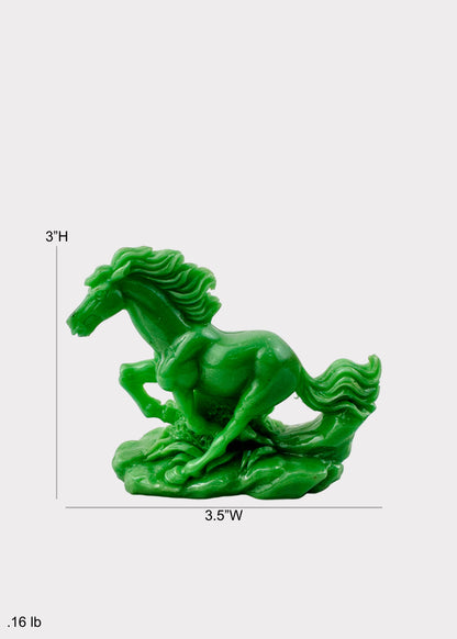Green Galloping Horse Figurine Set – 8-Piece Decorative Collection