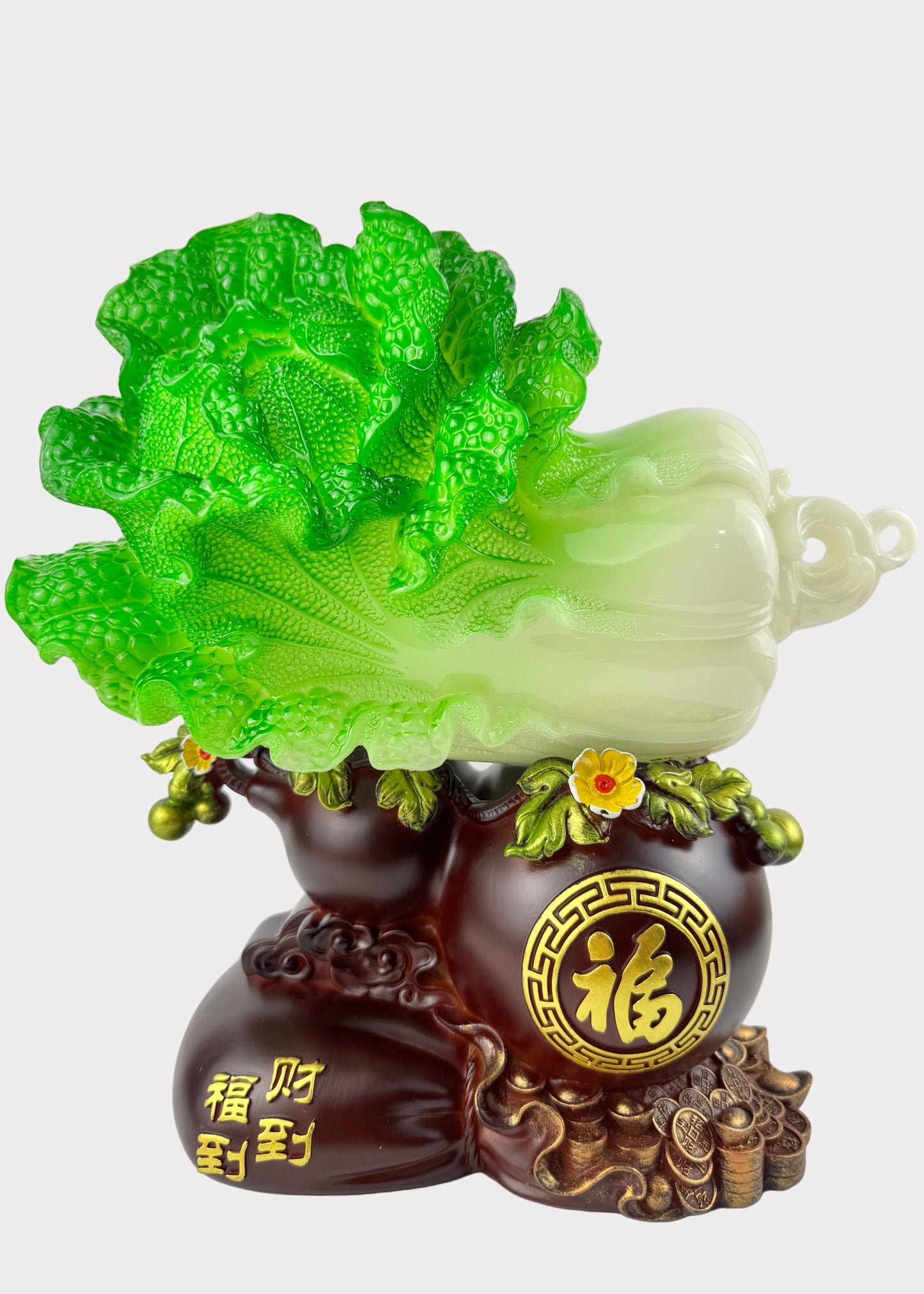 Prosperity Cabbage with Hulu and Fortune Symbol – Wealth and Blessing Décor