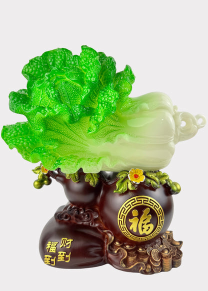 Prosperity Cabbage with Hulu and Fortune Symbol – Wealth and Blessing Décor