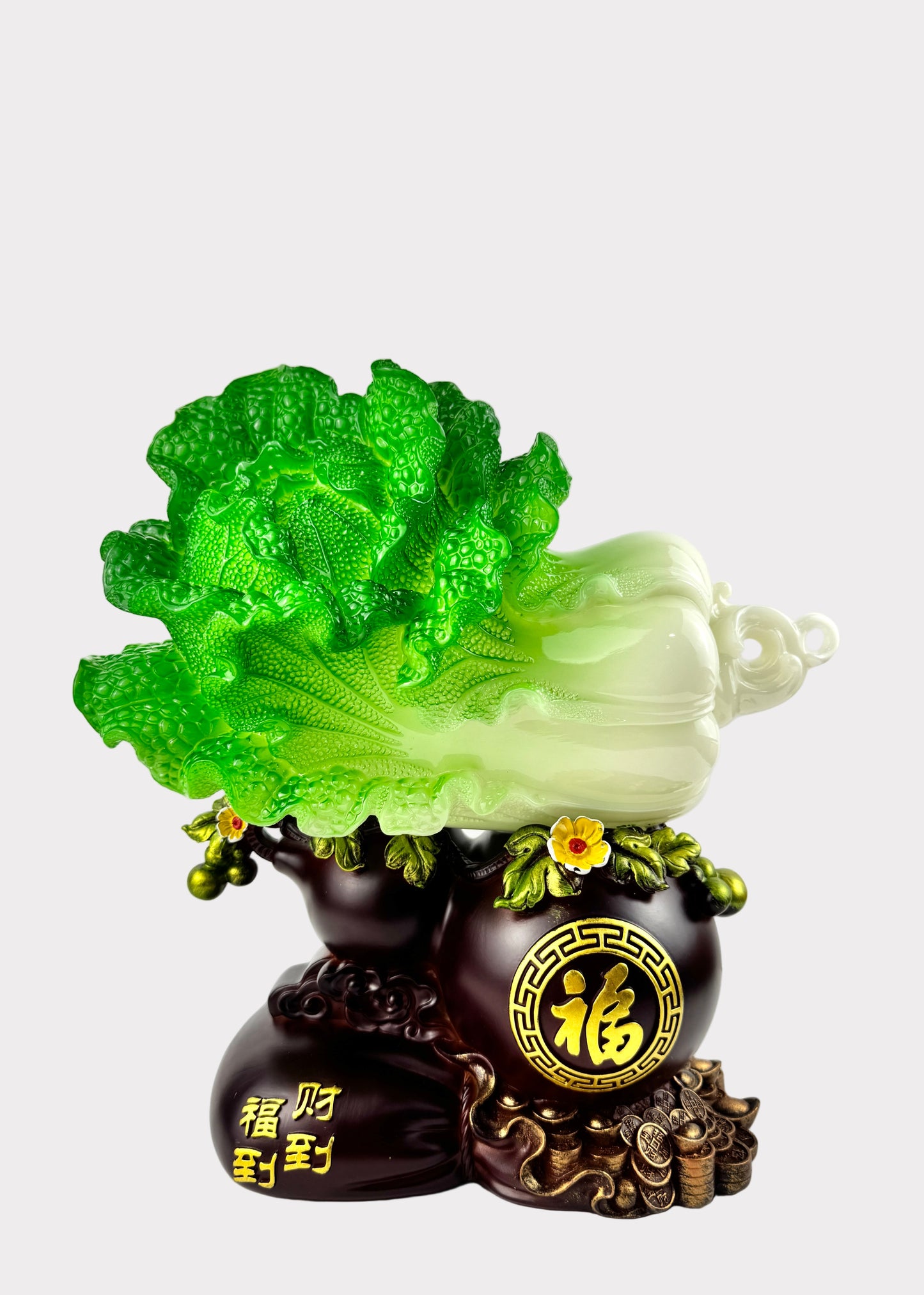 Prosperity Cabbage with Hulu and Fortune Symbol – Wealth and Blessing Décor