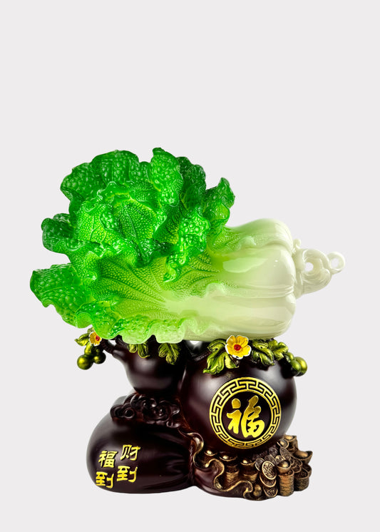 Prosperity Cabbage with Hulu and Fortune Symbol – Wealth and Blessing Décor