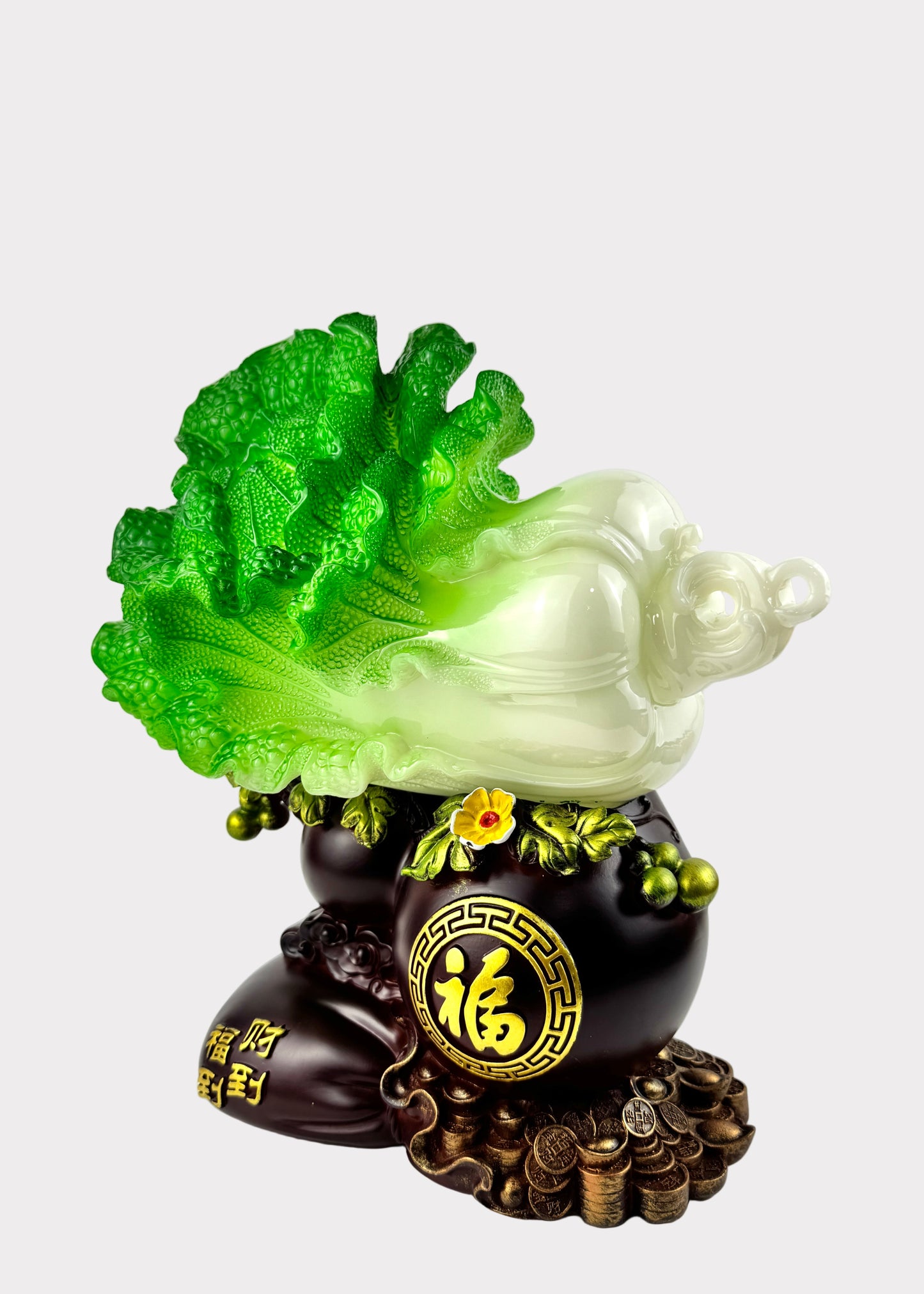 Prosperity Cabbage with Hulu and Fortune Symbol – Wealth and Blessing Décor