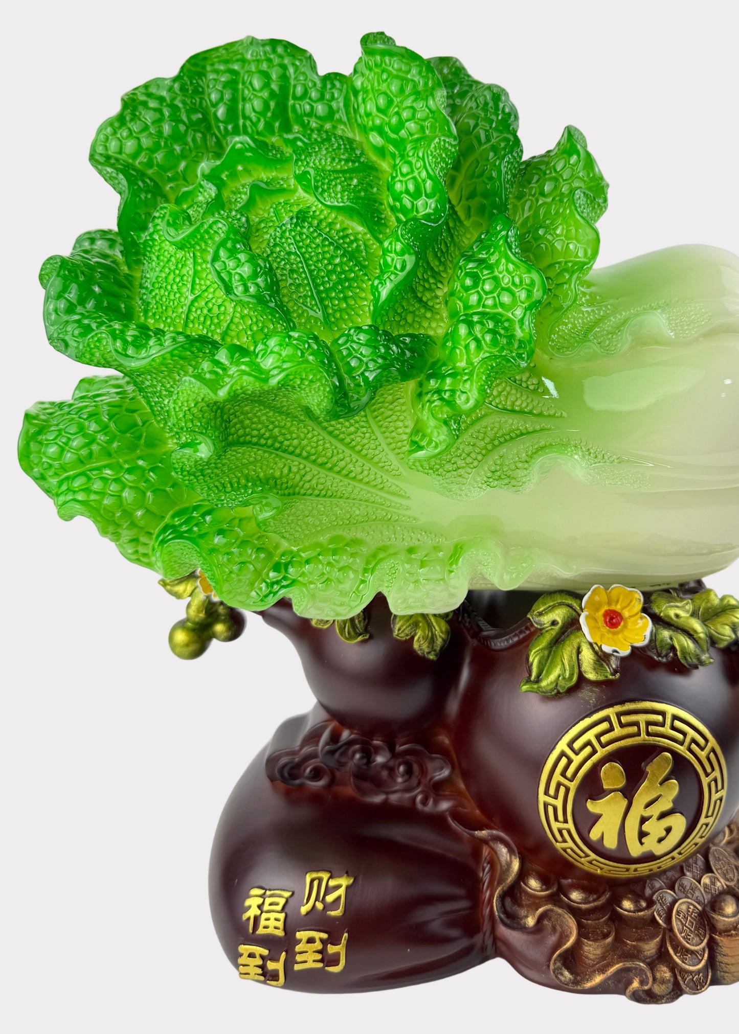 Prosperity Cabbage with Hulu and Fortune Symbol – Wealth and Blessing Décor