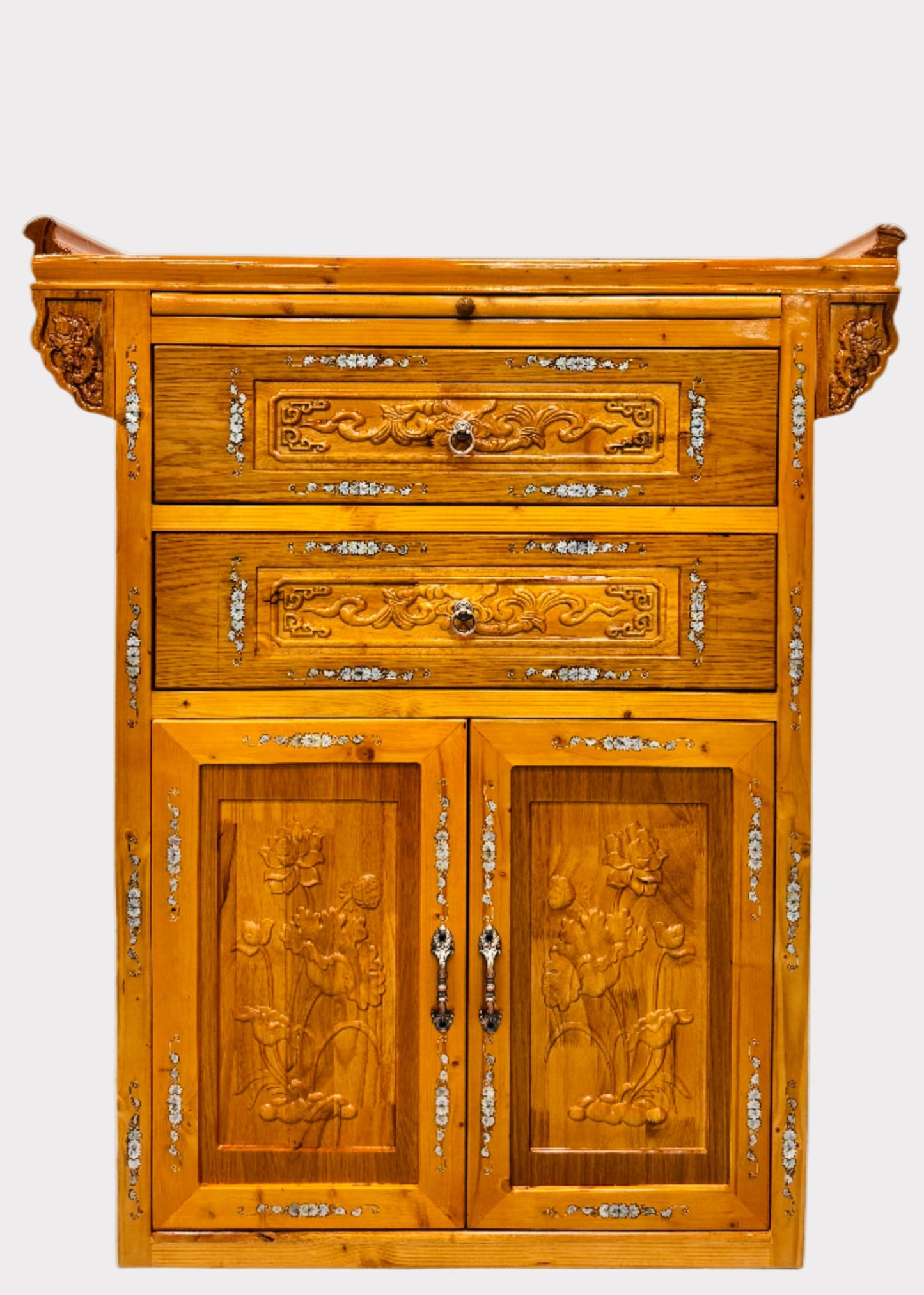 42” Cabinet Altar – Vietnamese Style – Yellow
